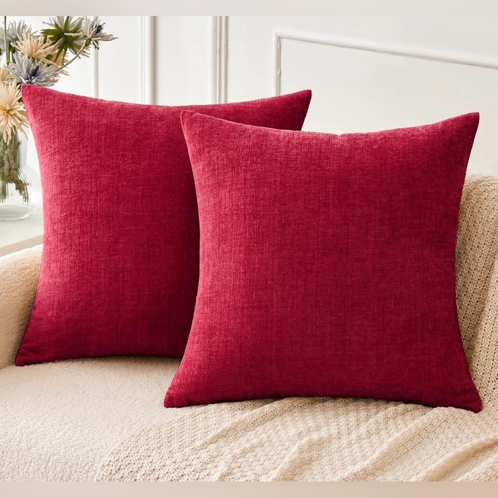Elegant Red Accent Pillows